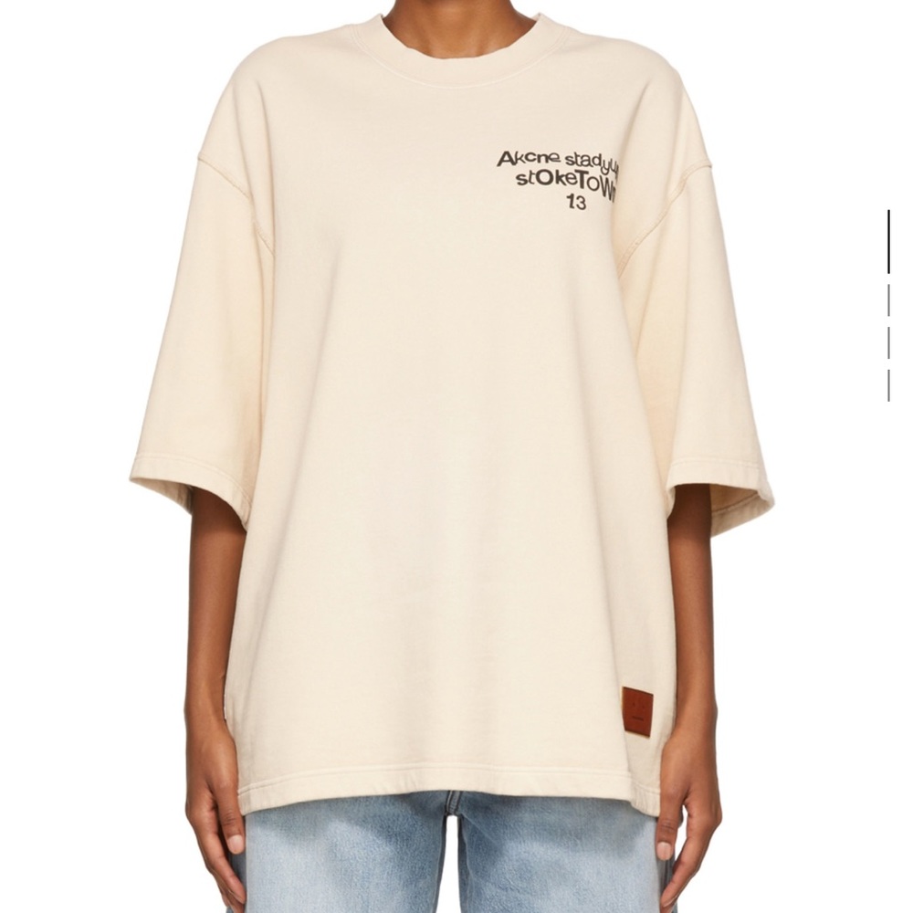 Acne Studios Beige Print T-Shirt